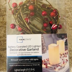 4 Packs- Decorative Garland, Battery LED Lighted. (18 white led lights P…